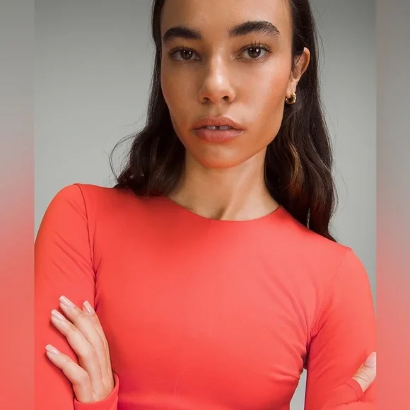 🦋3xHP!!🦋 Lululemon | NWT Cropped Tight-Fit Lined Long-Sleeve Shirt - Picture 5 of 12